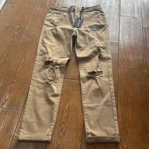 Risen Distressed Cuffed Ankle Skinny Jeans Size 9 NWT